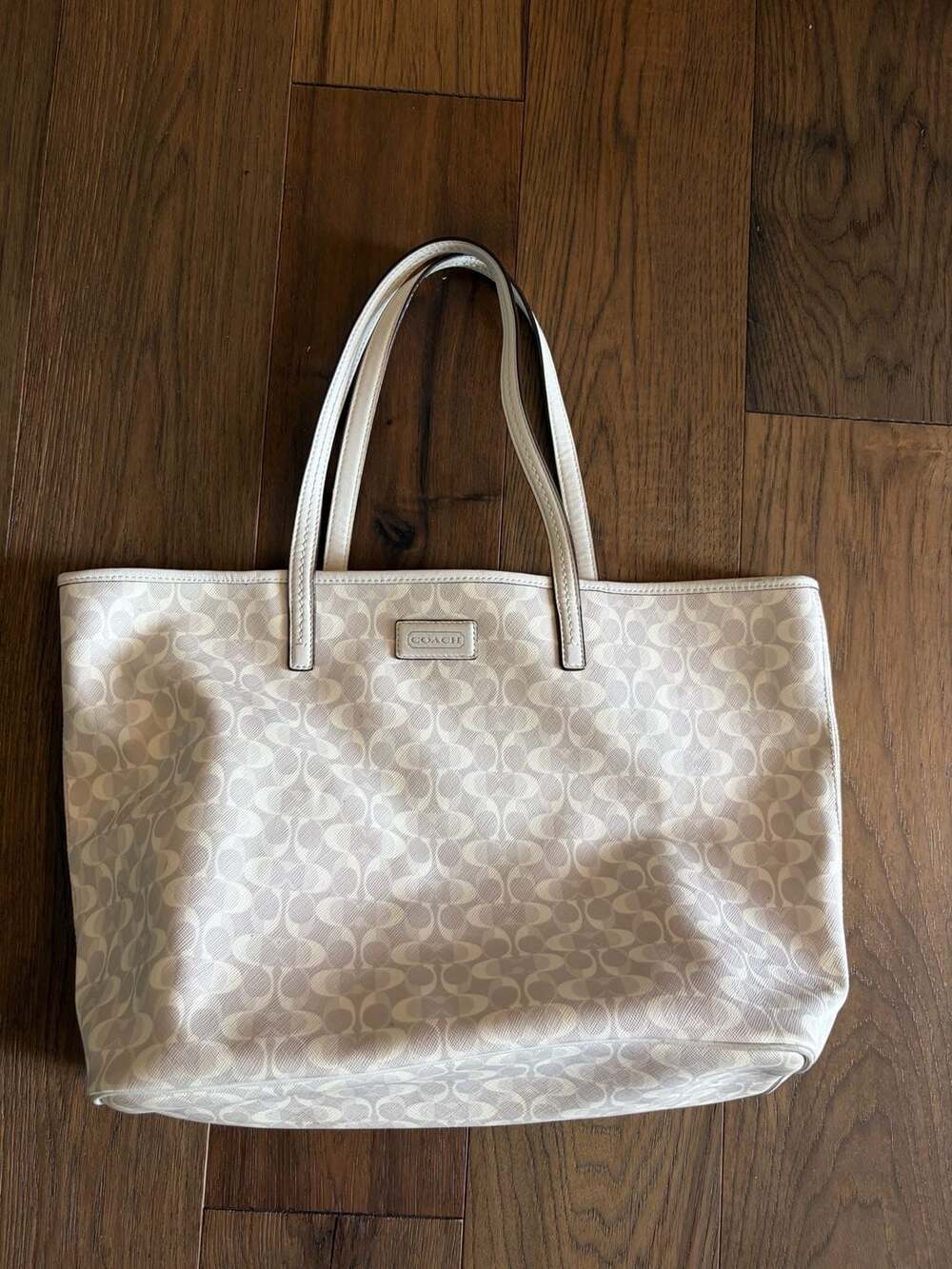 Coach White Signature C Canvas Tote Bag